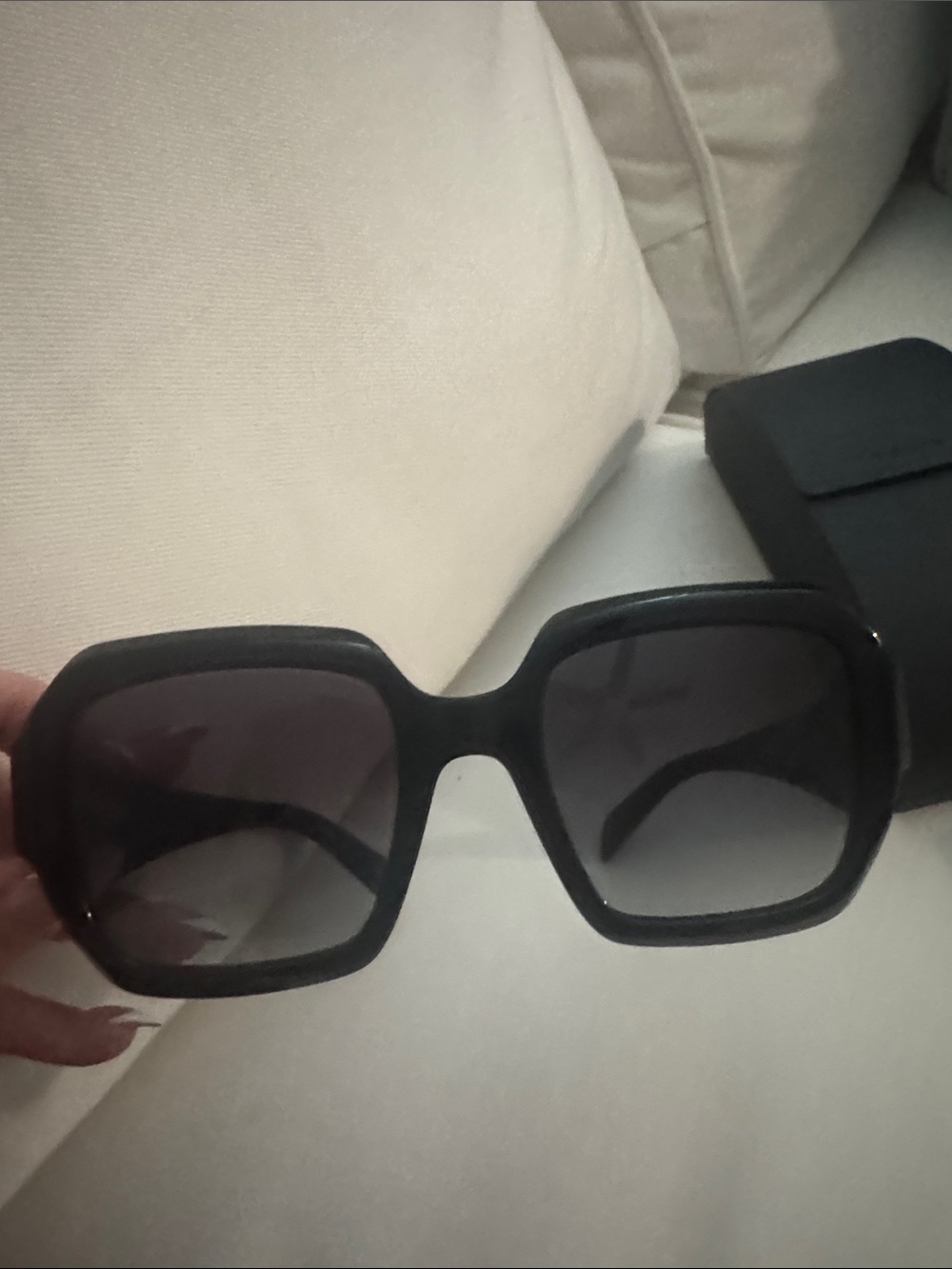 Prada Black Oversized Square Sunglasses with Dark Lenses